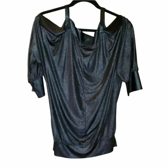 Allen B open shoulder in dark grey top - Picture 1 of 6